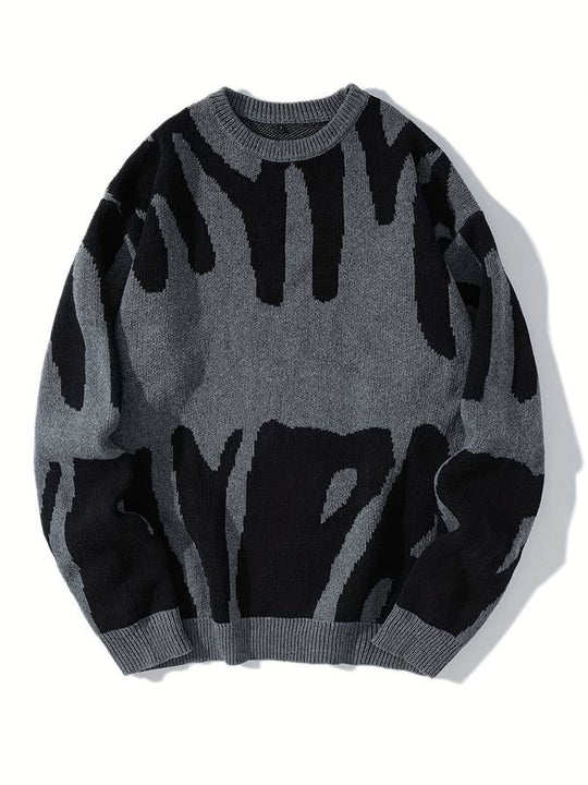 Bold Graphic Knit Sweater for Men