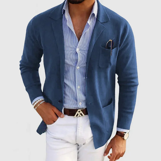 Plain Cardigan with Pockets for Men