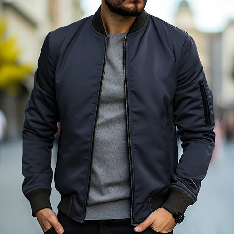 Classic Zip-up Bomber Jacket for Men