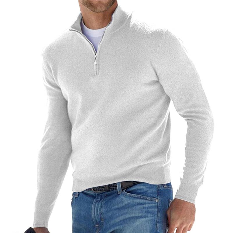 Casual Half-Zip Winter Pullover for Men