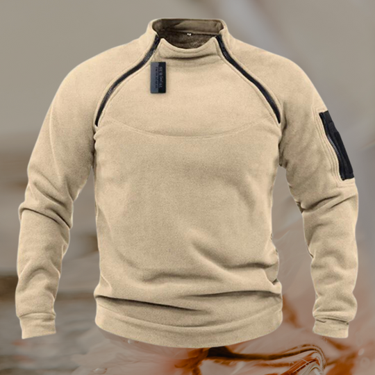 Casual Fleece Sweater with Zipper for Men