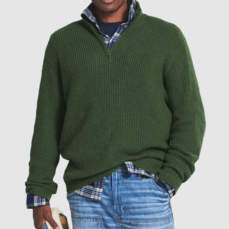 Half-zip Knit Sweater for Men