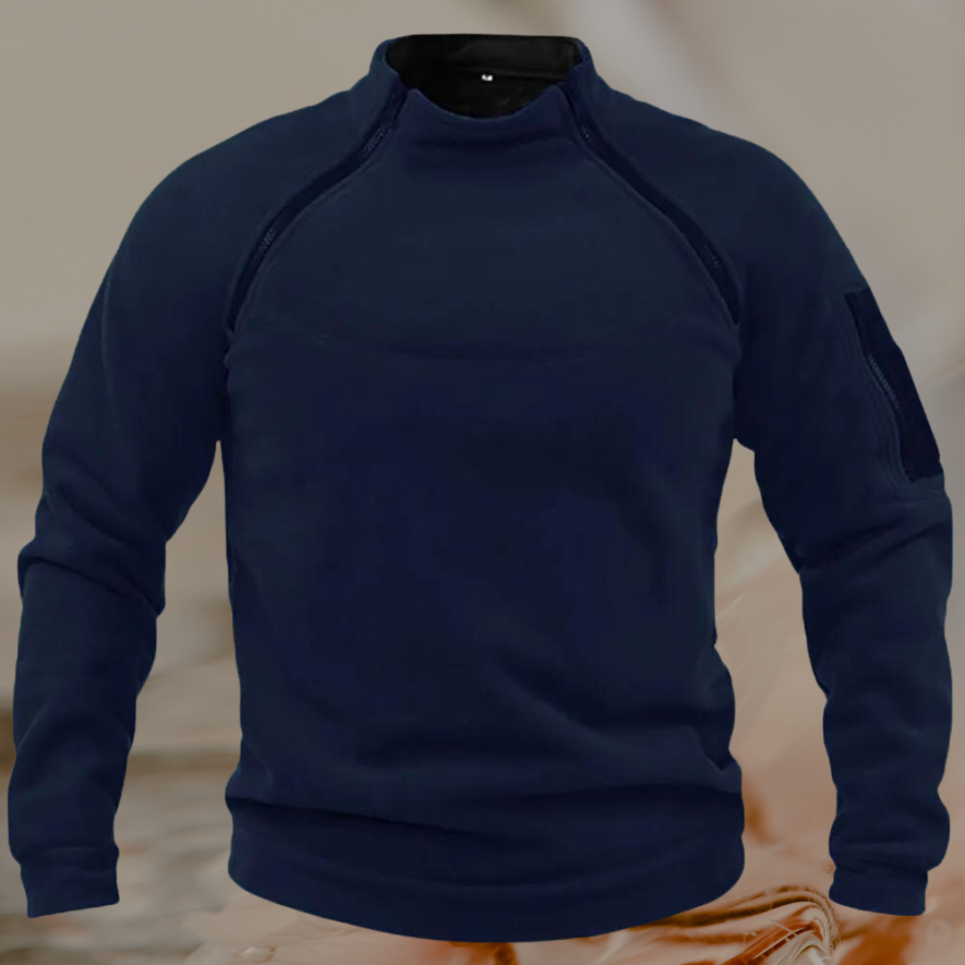 Casual Fleece Sweater with Zipper for Men