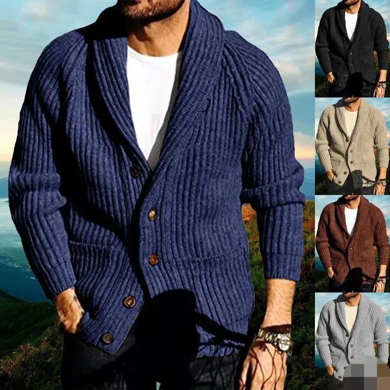 Button Down Knitted Cardigan For Men