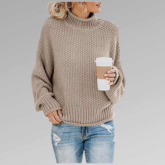 Cozy Turtleneck Knit Pullover for Women