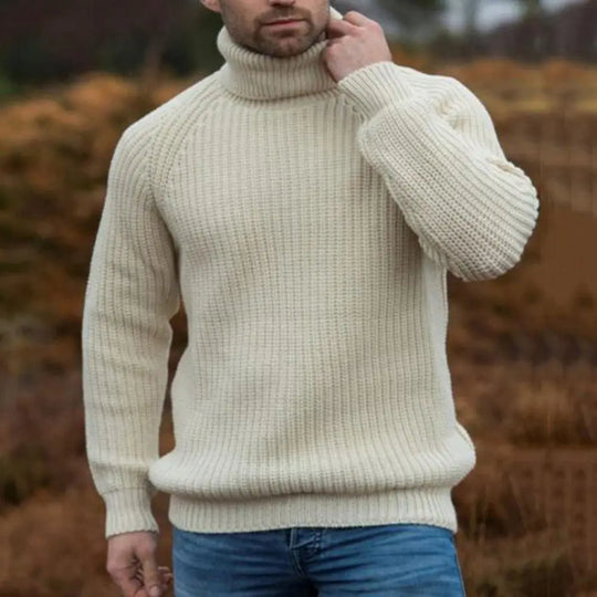 Turtleneck Knitted Pullover for Men