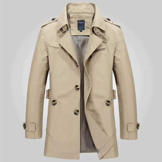 Turn-down Collar Trench Coat for Men