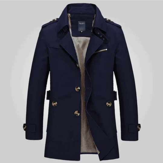 Turn-down Collar Trench Coat for Men