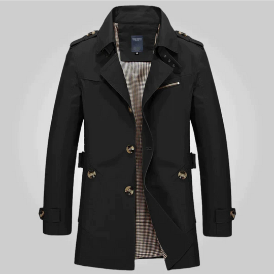 Turn-down Collar Trench Coat for Men