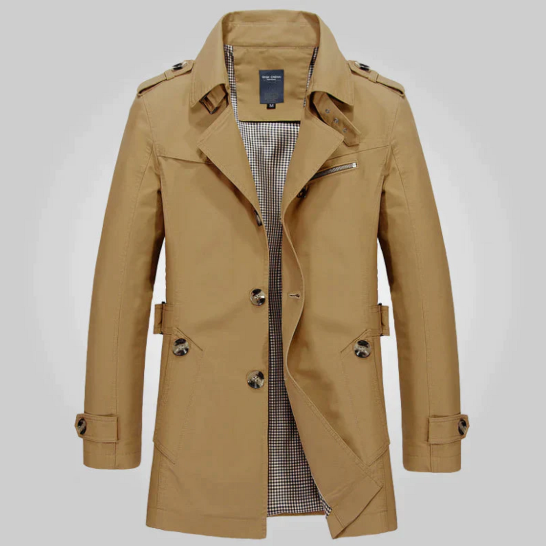 Turn-down Collar Trench Coat for Men