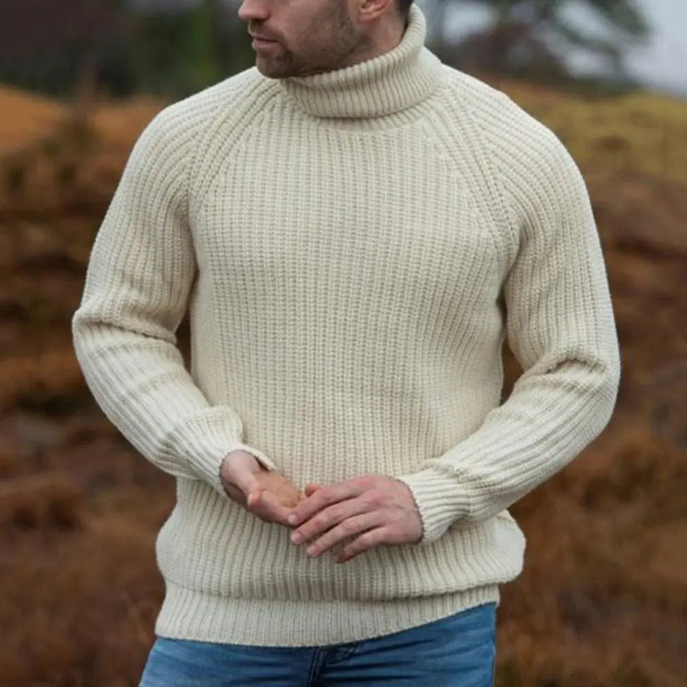 Warm Turtleneck Knitted Pullover for Men