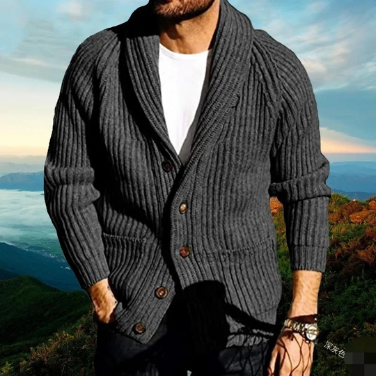 Button Down Knitted Cardigan For Men