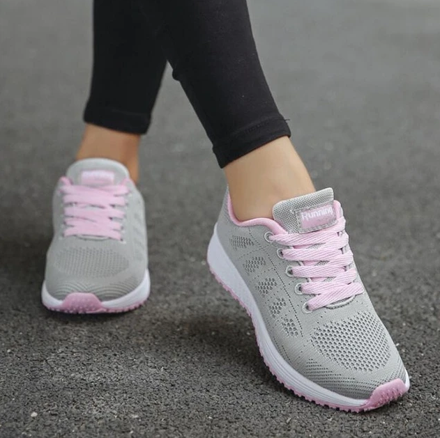 Breathable Mesh Lace Up Sneakers for Women