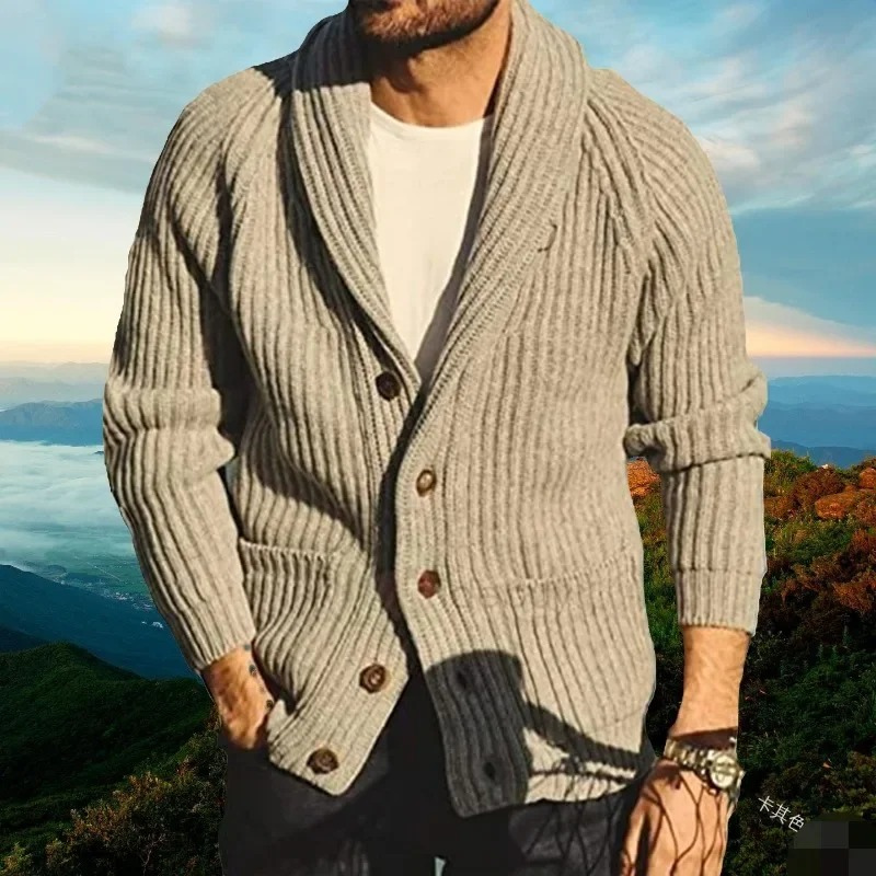 Button Down Knitted Cardigan For Men