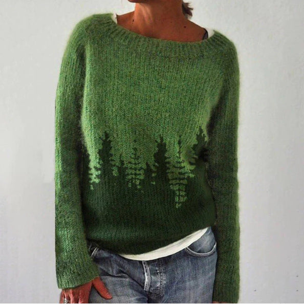 Knit Printed Sweater for Women