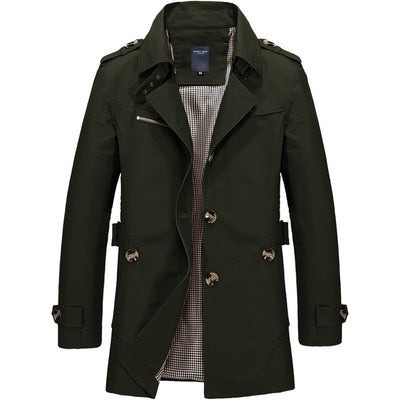 Turn-down Collar Trench Coat for Men