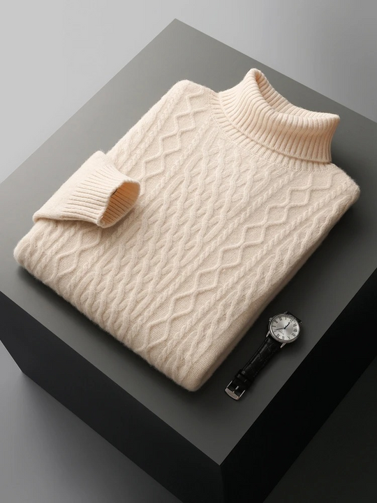 Thick Cable Knitting Pullover for Men