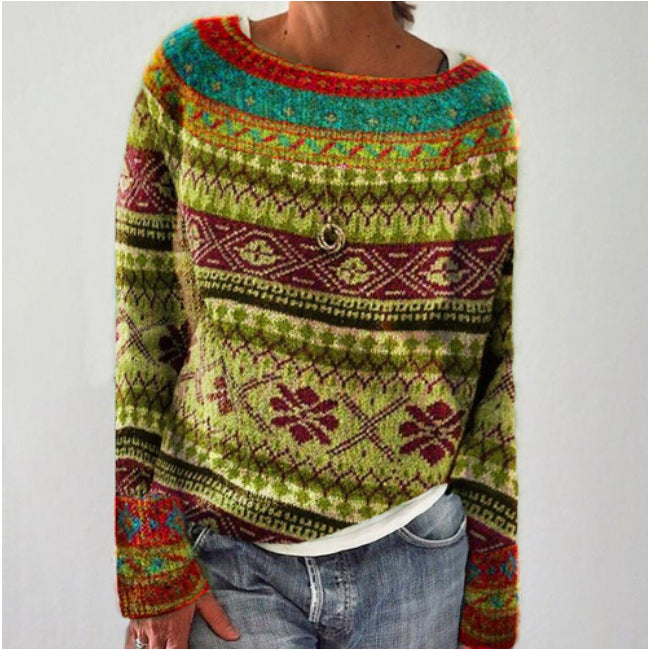 Knit Printed Sweater for Women