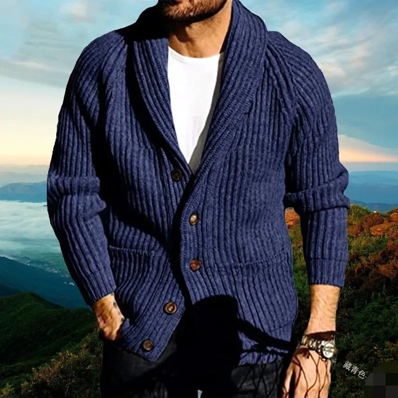 Button Down Knitted Cardigan For Men