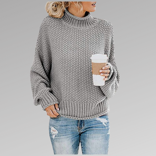 Cozy Turtleneck Knit Pullover for Women