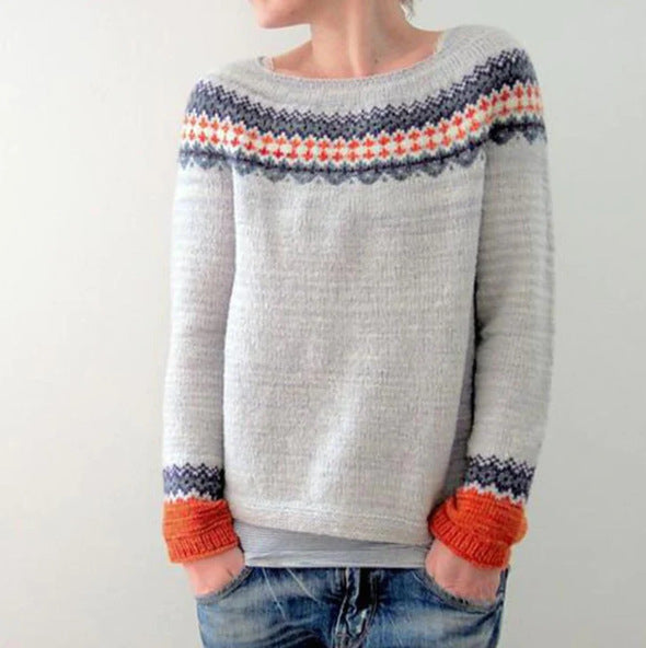 Knit Printed Sweater for Women