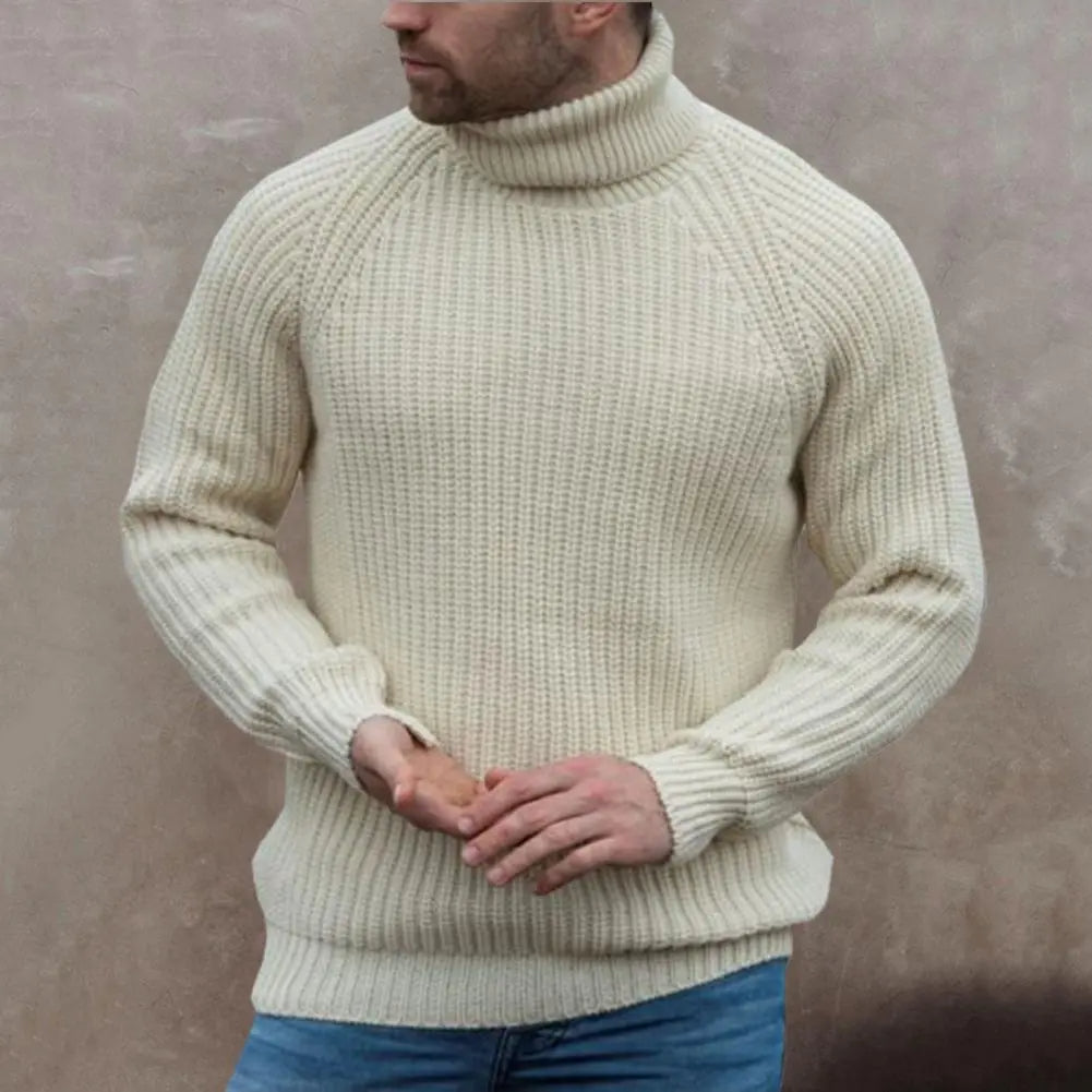 Turtleneck Knitted Pullover for Men