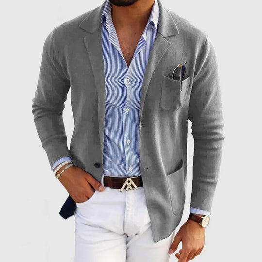 Plain Cardigan with Pockets for Men