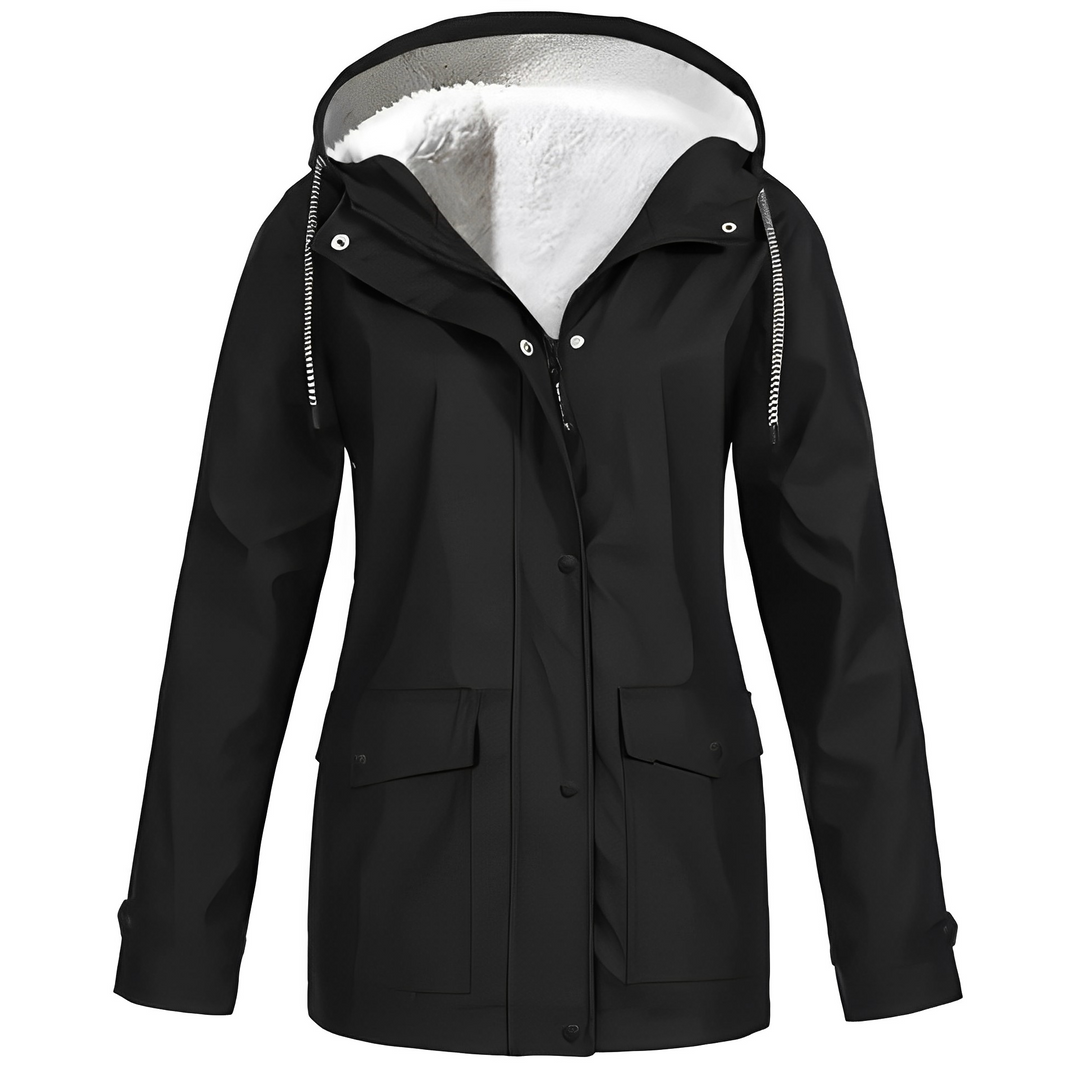 Lightweight Long Jacket with Hood for Women