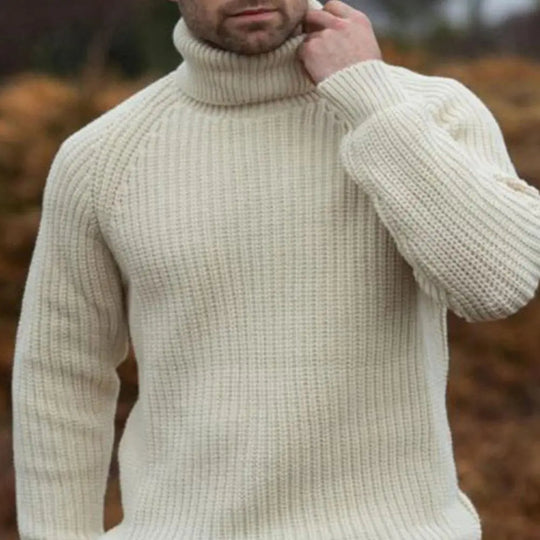 Turtleneck Knitted Pullover for Men