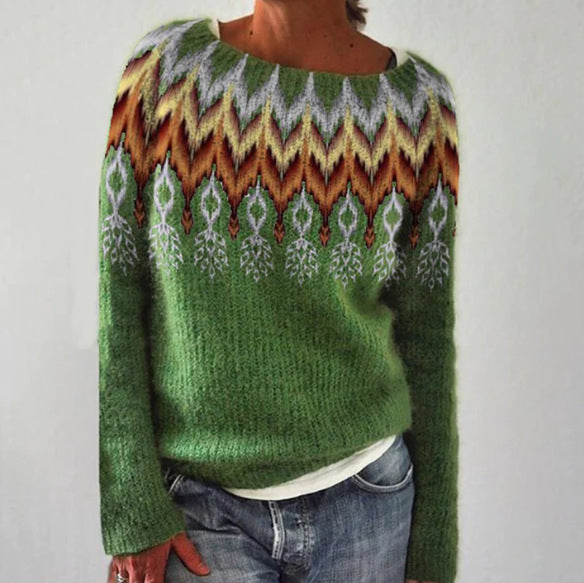 Knit Printed Sweater for Women