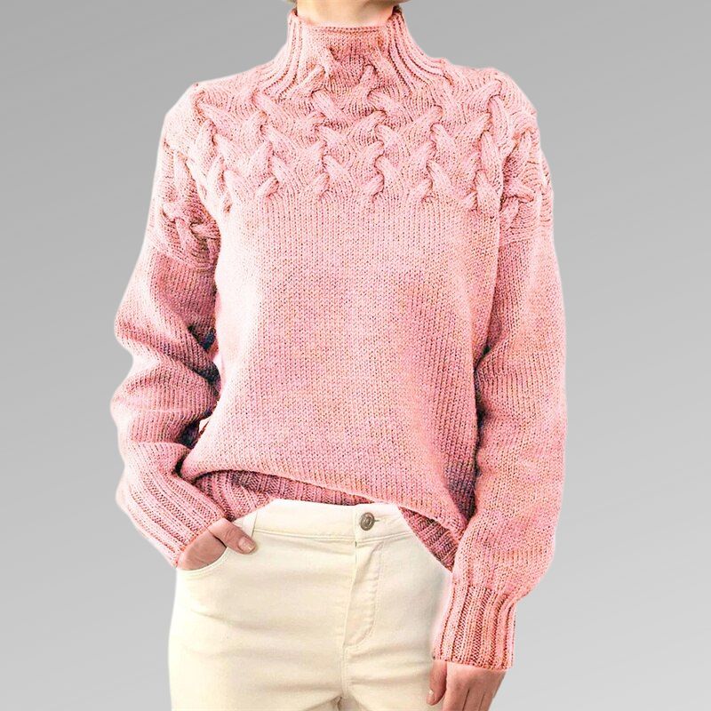 Lightweight Turtleneck Knit Pullover for Women