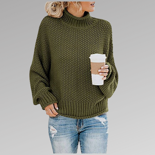 Cozy Turtleneck Knit Pullover for Women