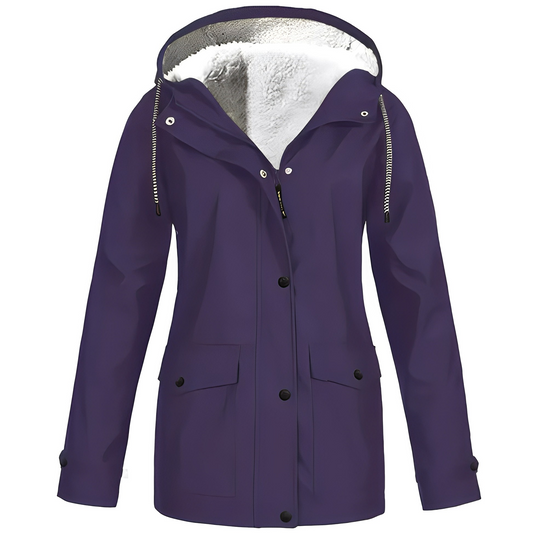 Lightweight Long Jacket with Hood for Women