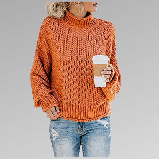 Cozy Turtleneck Knit Pullover for Women