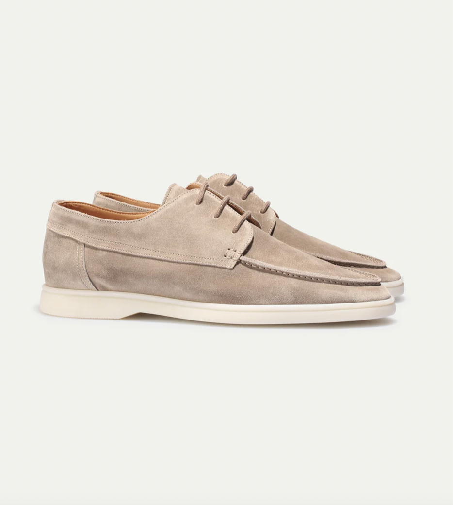 Elegant Suede Lace up Loafers for Men