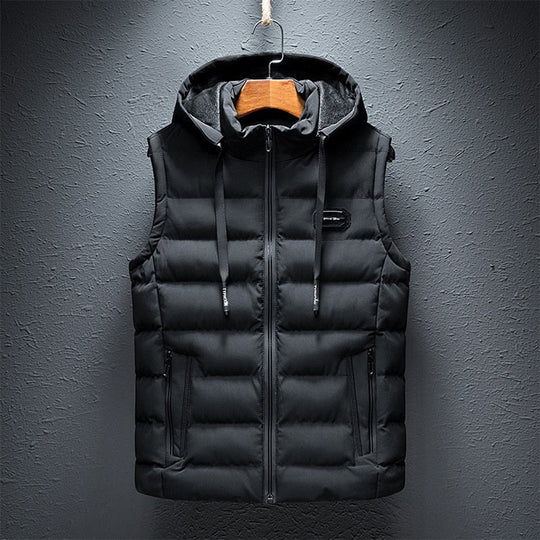 Warm Padded Vest with Drawstring for Men