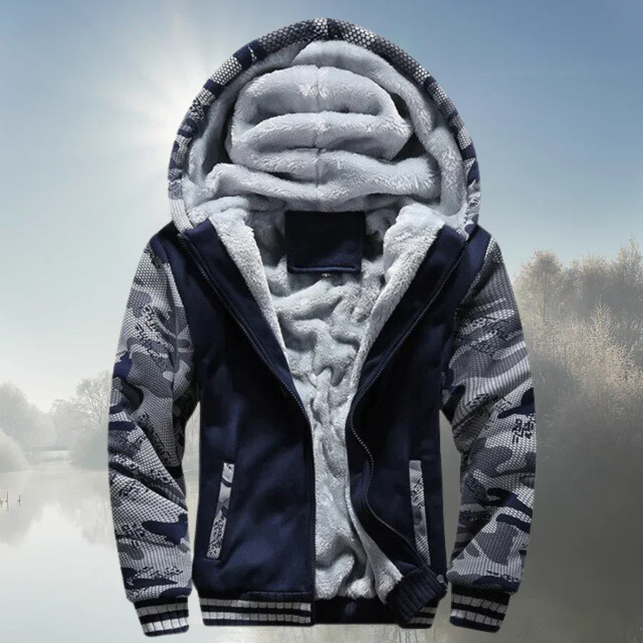 Stylish Thermal Fleece Jacket with Hood for Men