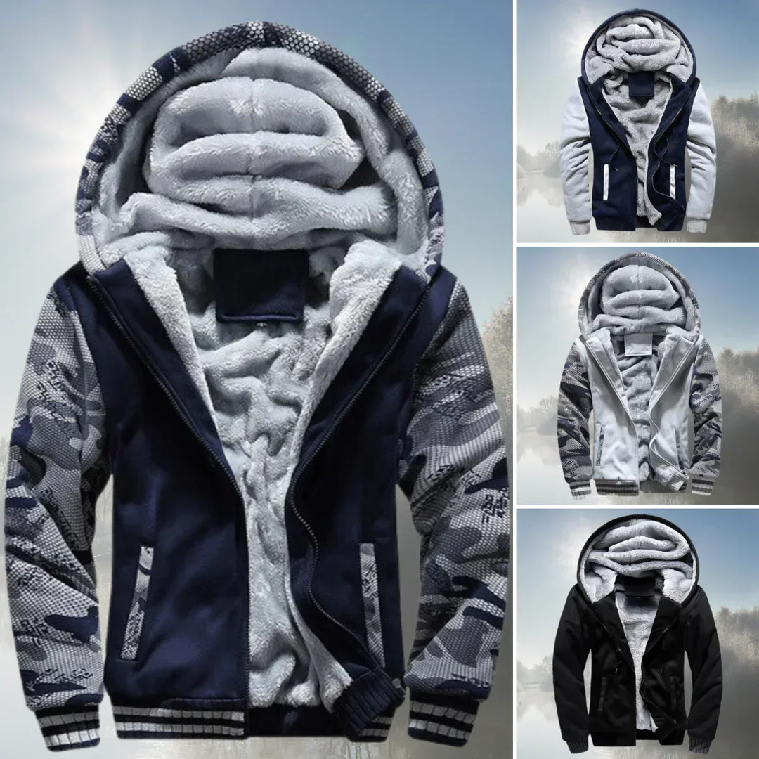 Stylish Thermal Fleece Jacket with Hood for Men