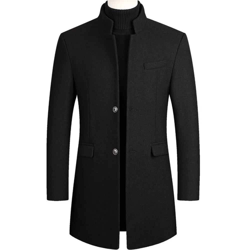 Warm Thick Winter Coat with Buttons for Men