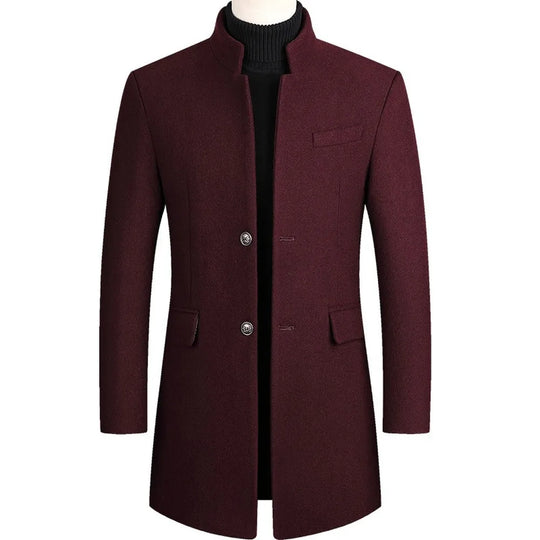 Warm Thick Winter Coat with Buttons for Men