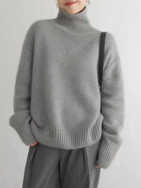 Soft Turtleneck Knit Pullover for Women