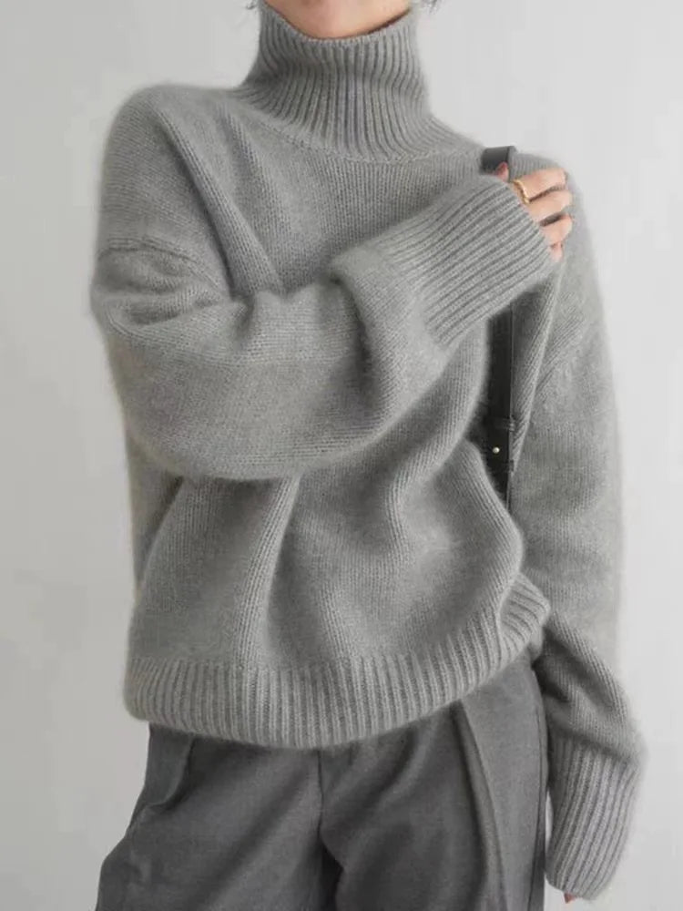 Soft Turtleneck Knit Pullover for Women