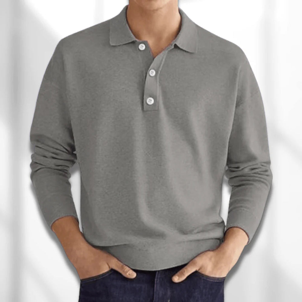 Classic Knit Polo Sweater for Men