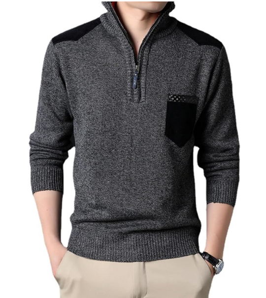 Luxurious Half-zip Winter Pullover for Men