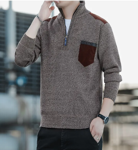 Luxurious Half-zip Winter Pullover for Men