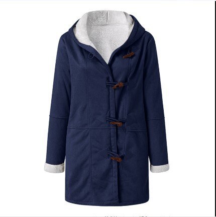 Casual Fleece Hooded Winter Jacket with Pockets for Women