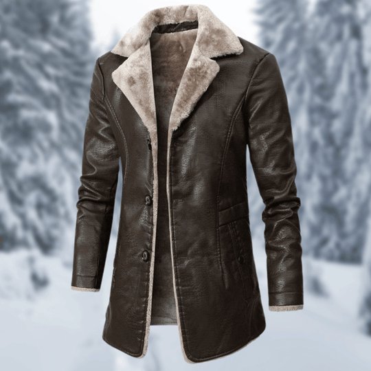 Thick Fleece PU Leather Jacket for Men