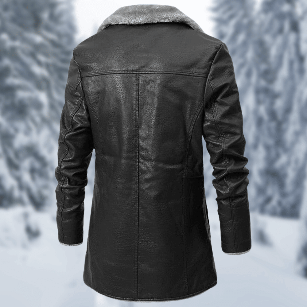 Thick Fleece PU Leather Jacket for Men