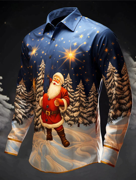 Classic Christmas Long Sleeve Shirt for Men