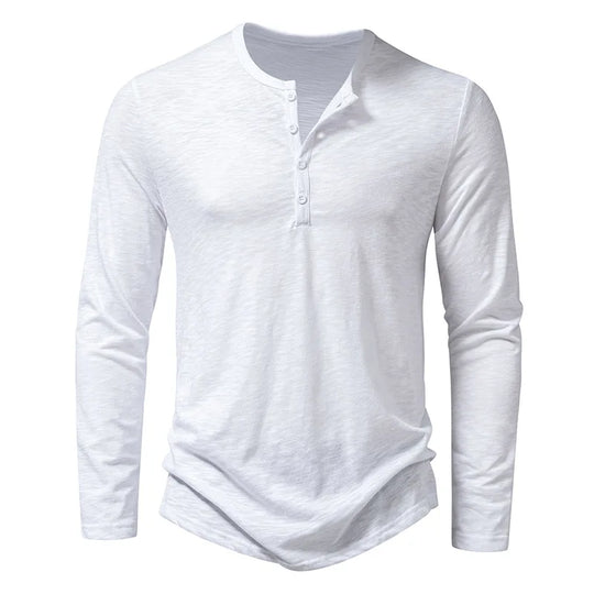 Slim-Fit Buttoned Long Sleeve Shirt for Men